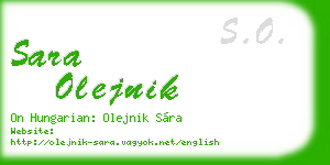 sara olejnik business card